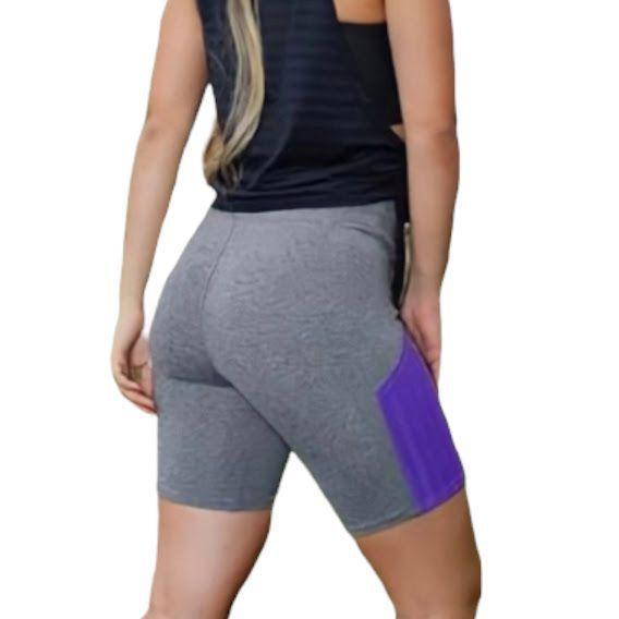 Imagem de Bermuda Short Fitness Legging Cintura alta Treino Bolso Celular 158