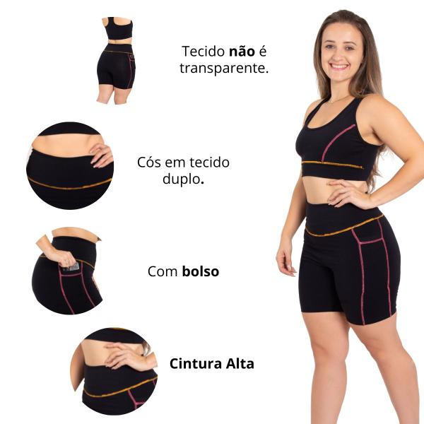 Imagem de Bermuda Shorts Feminino Com Bolso Para Caminhadas Treino