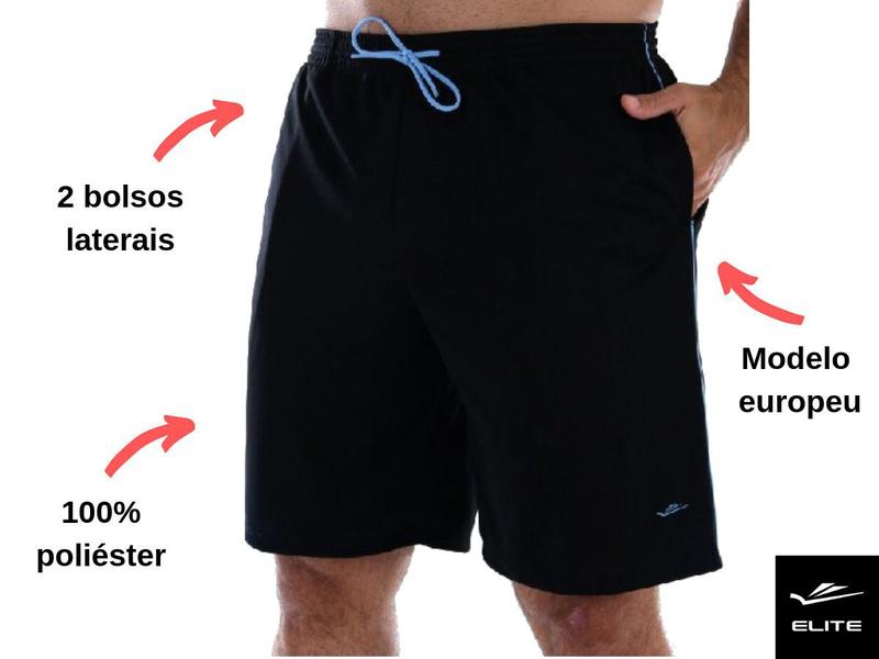 Bermuda Shorts masculino Elite 2 bolsos Academia Lazer M ao EG4 Plus Size Imagem de Bermuda Shorts masculino Elite 2 bolsos Academia Lazer M ao EG4 Plus Size
