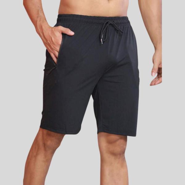 Imagem de Bermuda Tactel Masculina Elástico lisa Shorts  Academia