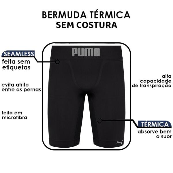 Imagem de Bermuda Térmica Sem Costura Confortável Poliamida Puma