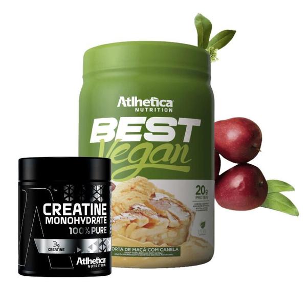 Imagem de Best Vegan (500g) Atlhetica Nutrition -  Torta de Maçã c/ Canela + Creatina 100% Pure - Pro Series (300g) Atlhetica Nutr