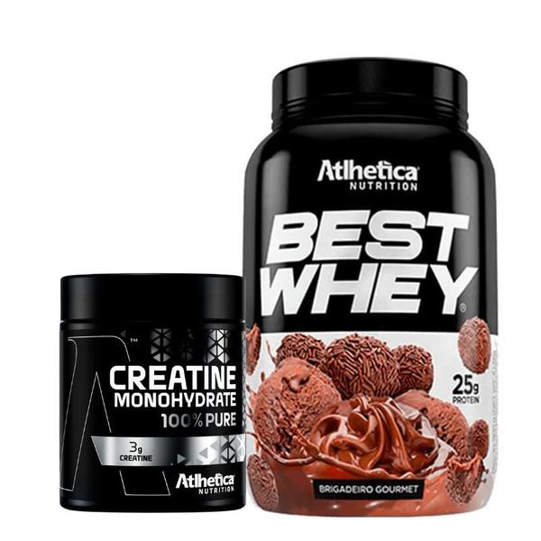 Imagem de Best Whey (900g) Atlhetica Nutrition - Brigadeiro Gourmet + Creatina 100% Pure - Pro Series (300g) Atlhetica Nutrition