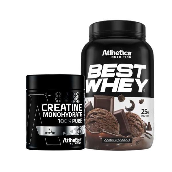 Imagem de Best Whey (900g) Atlhetica Nutrition - Double Chocolate + Creatina 100% Pure - Pro Series (300g) Atlhetica Nutrition