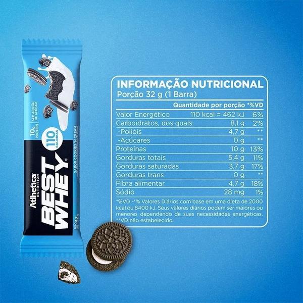 Imagem de Best Whey Bar (12un) Cookies & Cream Atlhetica Nutrition