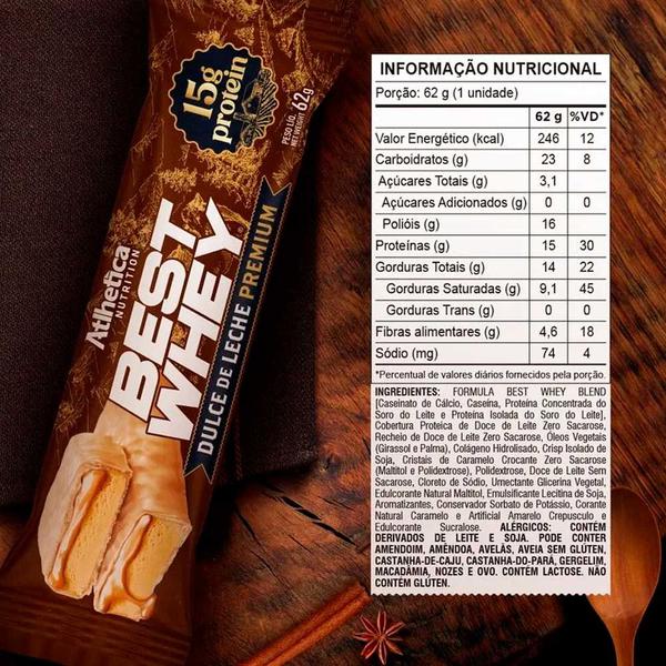 Imagem de Best Whey Bar 15g Protein - Caixa com 12 un 62g cada - Atlhetica Nutrition