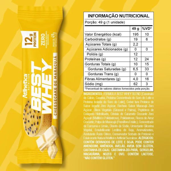 Imagem de Best Whey Bar Atlhetica Nutrition Cheesecake de Maracujá