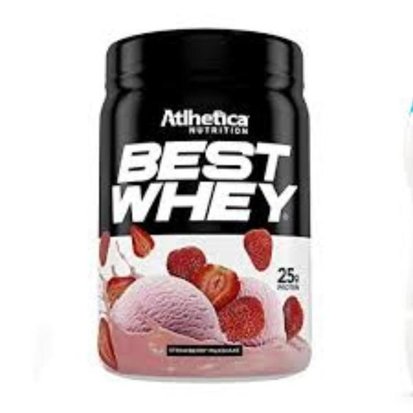 Imagem de Best Whey Protein Atlhetica Nutrition strawberry milkshake, pote com 450g