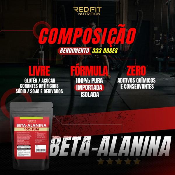 Imagem de Beta-Alanina 1Kg - 100% Pura Importada - Red Fit Nutrition