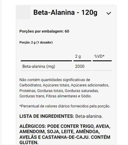 Imagem de Beta Alanina Com Selo Carnosyn Dux Nutrition120G