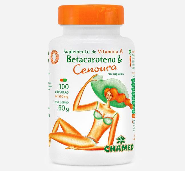 Imagem de Betacaroteno Vitamina A 500mg 100 Cápsulas - Chamed