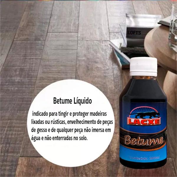 Imagem de Betume 200ml Lacxe - Tom Envelhecedor Para Madeiras Kit C/ 12