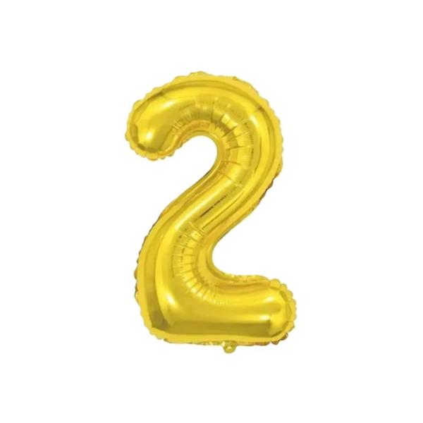 Imagem de Bexiga Balão Metalizado 16 Polegadas 40cm Dourado Número 2