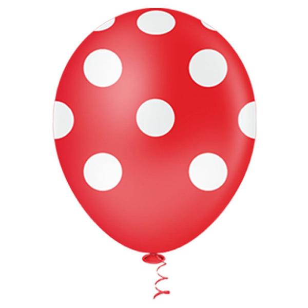 Imagem de Bexiga Fantasia Bolinha 10" Vermelho com Branco Pic Pic 25 Unidades