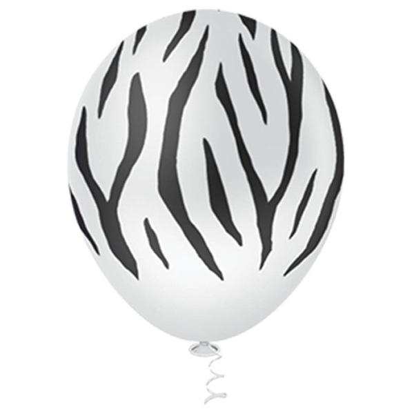 Imagem de Bexiga Fantasia Zebra 10" Branca Pic Pic 25 Unidades