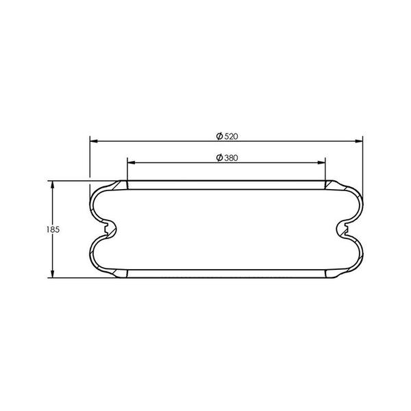 Imagem de Bexiga Suspensor Pneumatico Eixo 380mm X 185mm