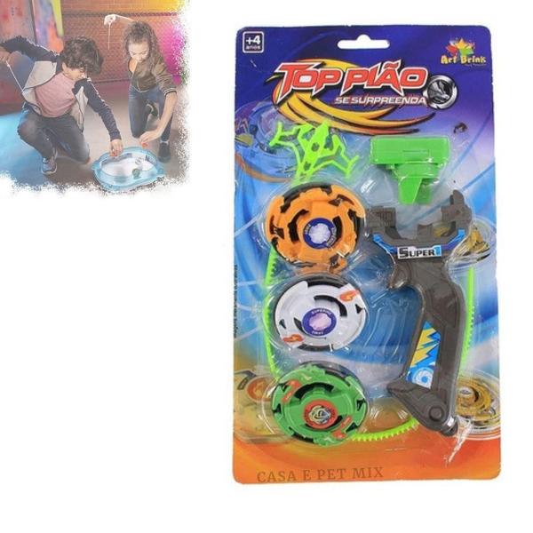 Imagem de Beyblade Brinquedo Lançador Pião Diversão Infantil Plástico