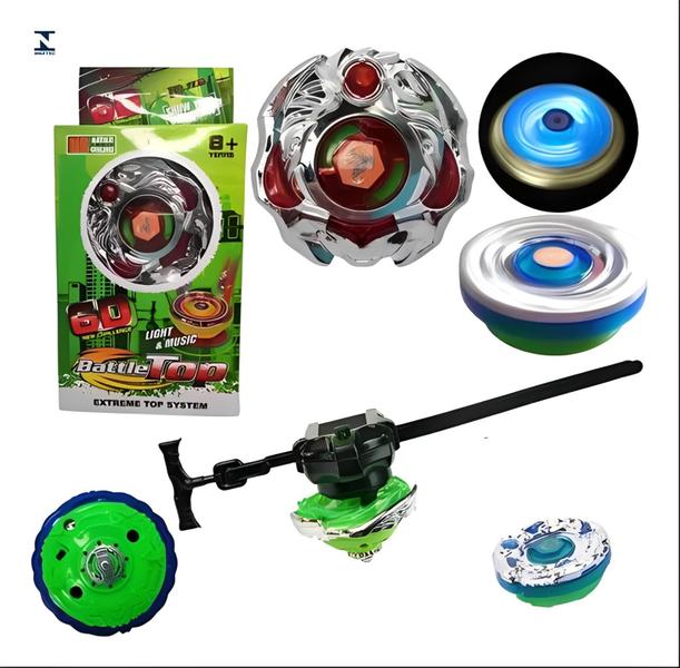 Imagem de Beyblade Gold 6d Samurai Battle Top Com Luz E Som Brilha