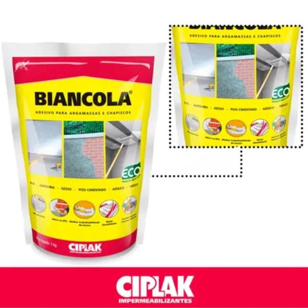 Biancola Adesivo P/ Reboco E Gesso Ciplak 1Kg Sika Imagem de Biancola Adesivo P/ Reboco E Gesso Ciplak 1Kg Sika