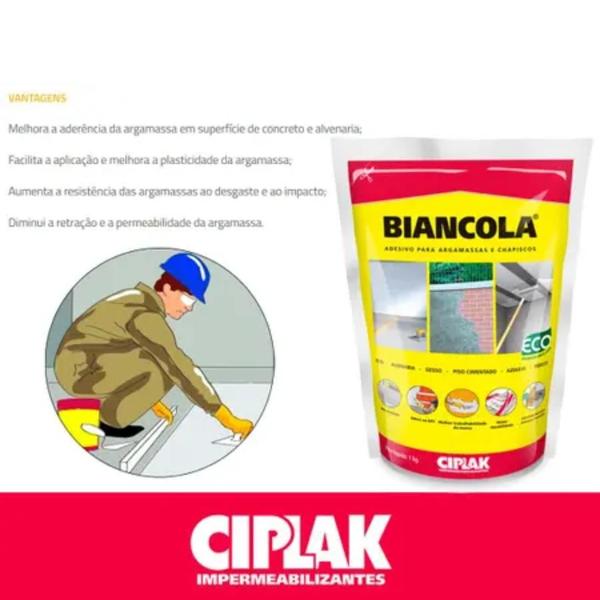 Biancola Adesivo P/ Reboco E Gesso Ciplak 1Kg Sika Imagem de Biancola Adesivo P/ Reboco E Gesso Ciplak 1Kg Sika