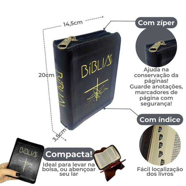 Imagem de Biblia Aparecida Catolica De Mesa Grande Com Zíper 20cm