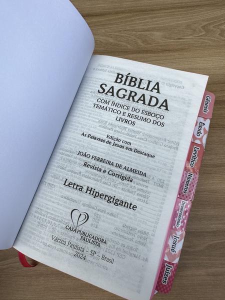 Imagem de Bíblia ARC Garota Hiper Com Abas Adesivas já coladas - harpa e corinhos