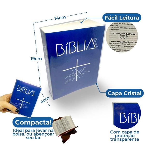 Imagem de Bíblia De Aparecida Capa Flexível Grande Azul 19cm