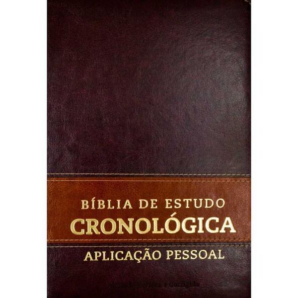 Imagem de Biblia De Estudo Cronologica Aplicacao  Marrom