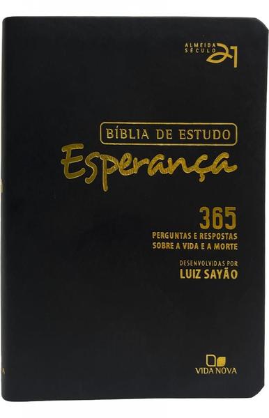 Imagem de Bíblia de estudo esperança - capa preta: 365 perguntas e respostas sobre a vida e a morte