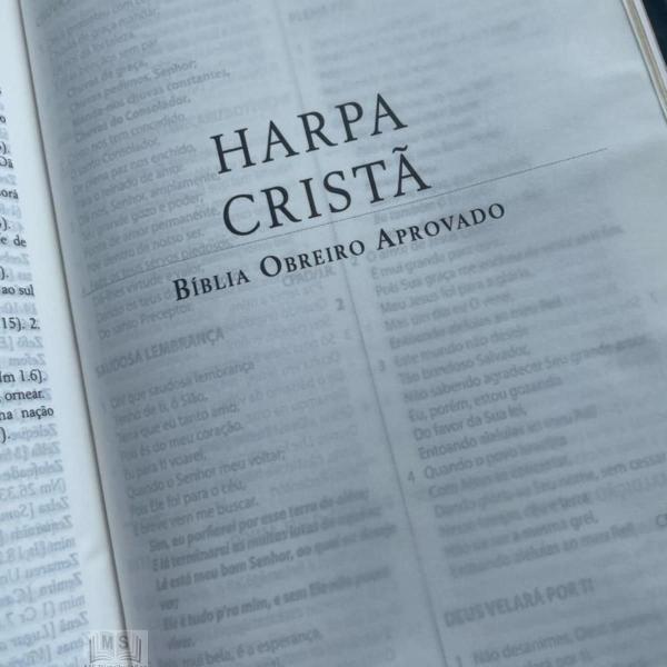 Imagem de Bíblia do Obreiro Aprovado com Harpa Cristã Manual de Cerimonias Dicionário Versão Almeida Revista e Corrigida ARC Azul