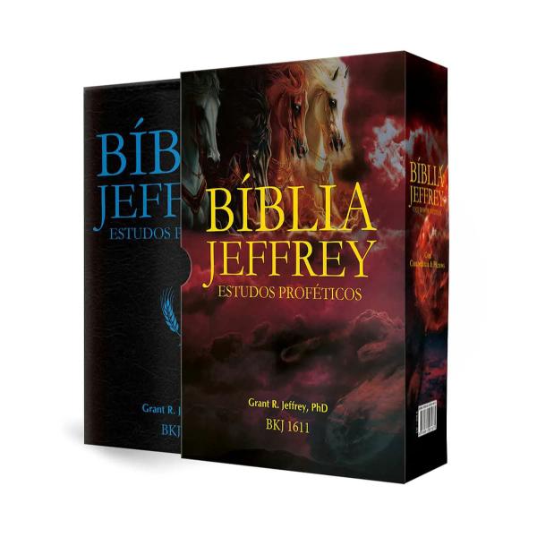 Imagem de Bíblia Jeffrey Estudos Proféticos - BKJF - Letra Normal - Capa Luxo Preta e Azul - Bv Books