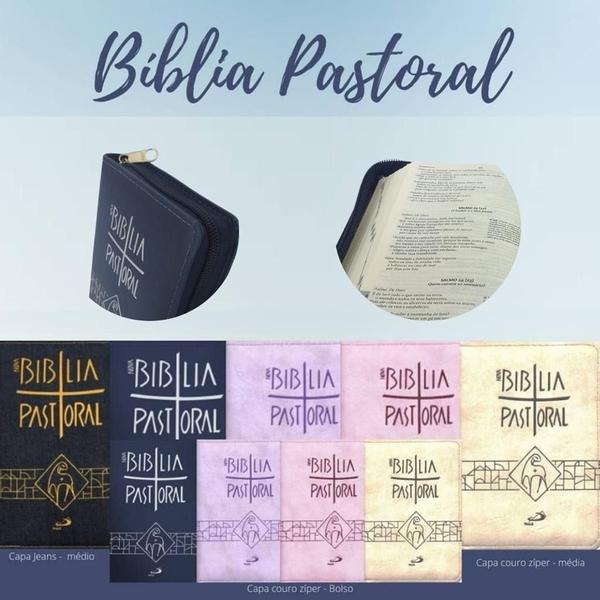 Imagem de Bíblia Sagrada Nova Pastoral Media Capa Zíper Emborrachada Completa