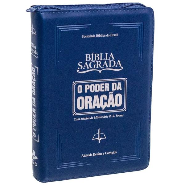 Imagem de Bíblia Sagrada  O Poder da Oração  ARC  Letra Normal  C/Ziper  Azul