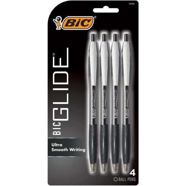 Imagem de BIC Atlantis Original Caneta Esferográfica Retrátil, Ponto Médio (1,0 mm), Preto, 4 Contagens