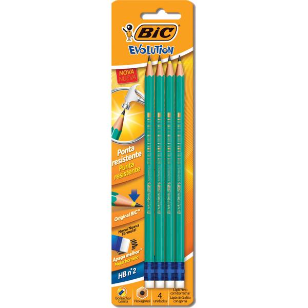 Imagem de Bic Lapis preto (sextavado) Evolution 2hb com Borracha