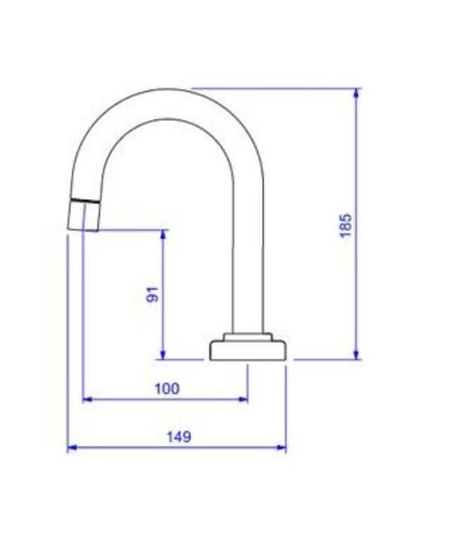 Imagem de Bica Alta Cromada para Misturador Lavatório Deca C40 C43 C37 - 4908071