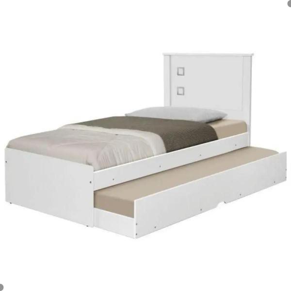 Imagem de Bicama Com Cama Auxiliar Bibox Solteiro Diversas Cores - Branco