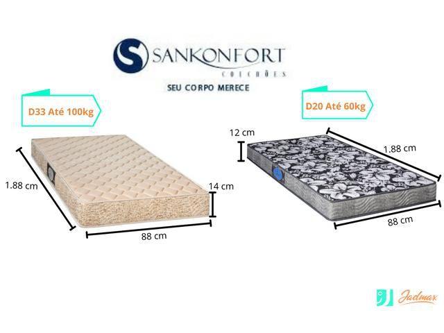 Imagem de Bicama  Solteiro c/ Baú + 2 Colchões de Espuma Sankonfort ( 1 D20 e 1 D33)