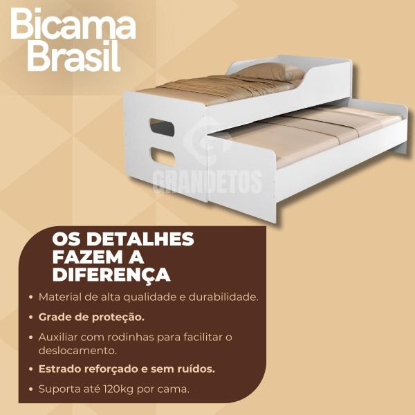 Imagem de Bicama Solteiro Cama com Auxiliar Completa com 2 colchões Probel