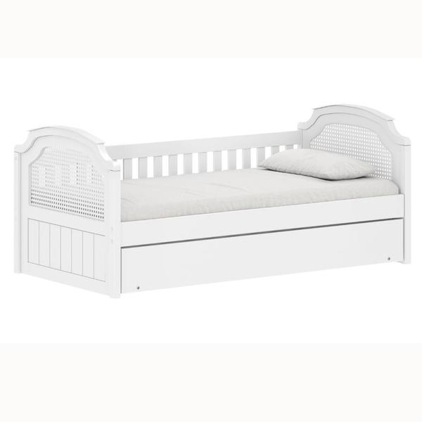 Imagem de Bicama Solteiro com Cama Auxiliar Quater Móveis Linha Classic Branco Fosco