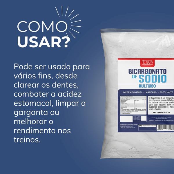 Bicarbonato de Sódio 1kg Torres Alimentos Imagem de Bicarbonato de Sódio 1kg Torres Alimentos