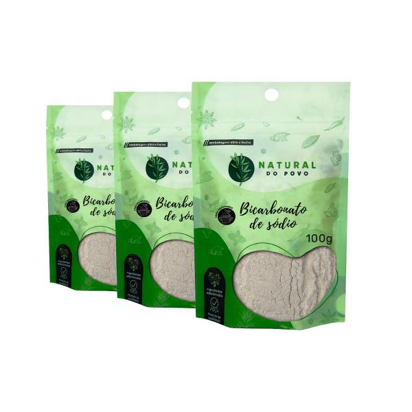Bicarbonato de Sódio Qualidade Superior Premium Kit 3 Pouch 100g - Natural do Povo Imagem de Bicarbonato de Sódio Qualidade Superior Premium Kit 3 Pouch 100g