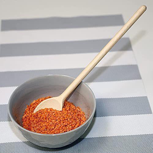 BICB Colheres de Madeira Oval para Cozinhar, Pacote de 6 (12 Polegadas De Comprimento) Panelas Naturais Sólidas beechwood para agitação, mistura, degustação, servindo alimentos, artesanato, - Resistente, durável, extra-força Imagem de BICB Colheres de Madeira Oval para Cozinhar, Pacote de 6 (12 Polegadas De Comprimento) Panelas Naturais Sólidas beechwood para agitação, mistura, degustação, servindo alimentos, artesanato, - Resistente, durável, extra-força