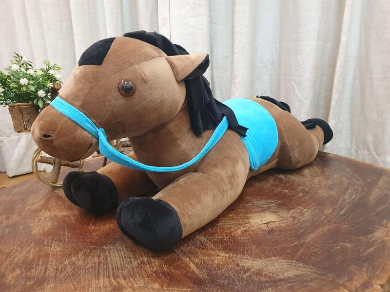 Imagem de Bicho De Pelúcia Cavalo Ventania Infantil Novidade 75cm Festa Decoração