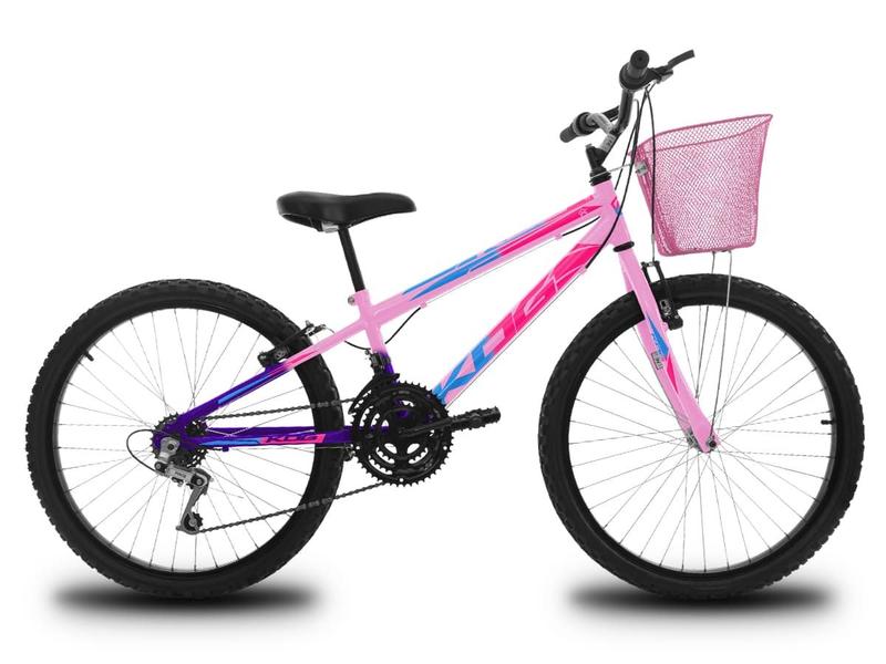 Imagem de Bicicleta 24 infantil Feminina 18V Shimano Cestinha