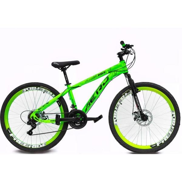 Imagem de Bicicleta Aero Rbx Aro 26 Quadro Alumínio Freio A Disco Verde Neon - Preto