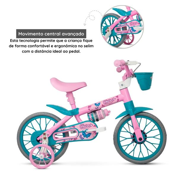 Imagem de Bicicleta Aro 12 Charm Nathor a Partir de 3 Anos com Rodinhas