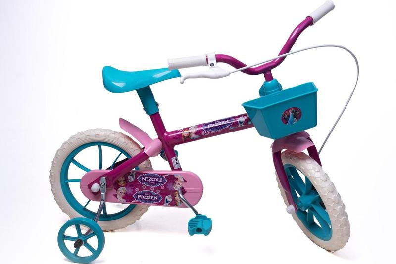 Imagem de Bicicleta Aro 12 Infantil Feminina Pink e Azul Turquesa - Personagem