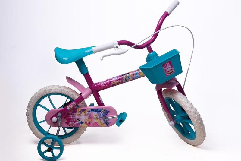 Imagem de Bicicleta Aro 12 Infantil Feminina Pink e Azul Turquesa - Personagem