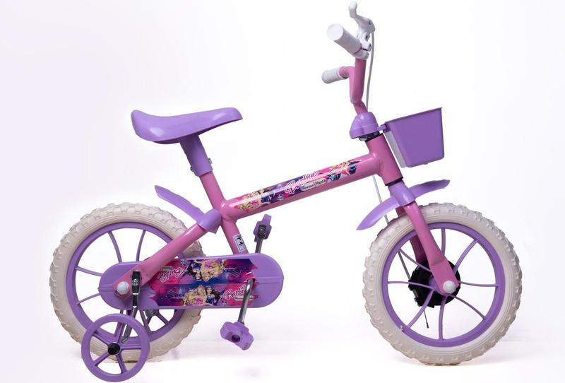 Imagem de Bicicleta Aro 12 Infantil Feminina Rosa e Lilás - Personagem